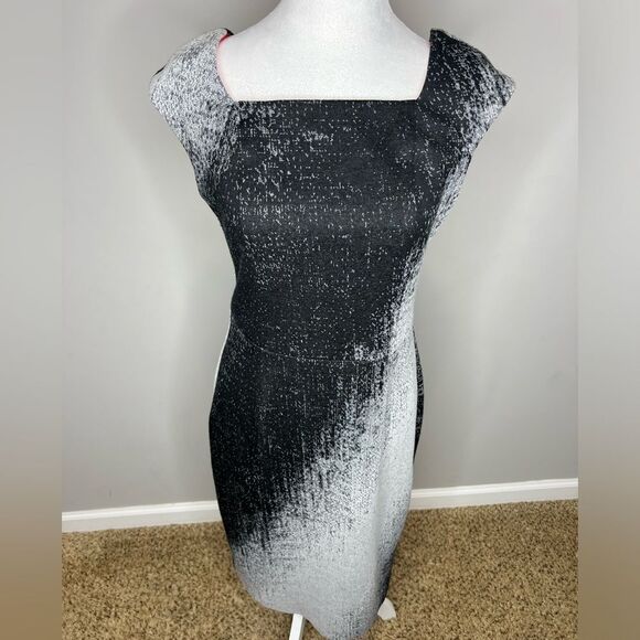 Yoana Baraschi Black Grey Ombre Dress Red Lining - Picture 1 of 8